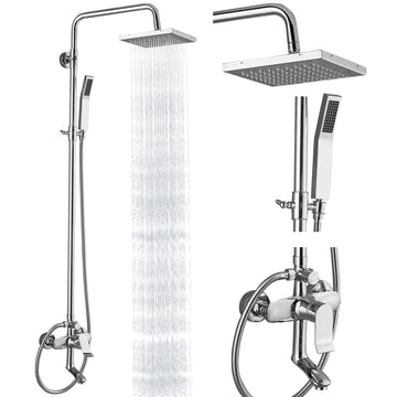 Gotonovo Exposed Shower System Wall Mount 8 inches Stainless Steel SUS —  gotonovo