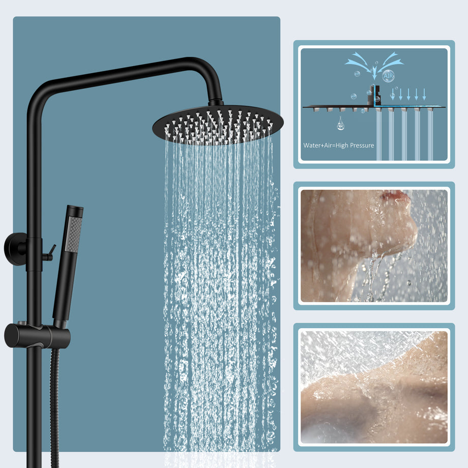 Alam Empolo 8 Wall mount Rain Shower Set - Chrome Finish